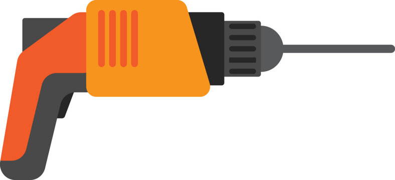 orange drill tool, flat design clip art preview