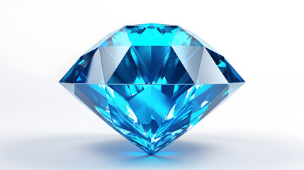 Blue diamond isolated on white background
