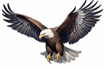 Obraz premium Majestic Eagle Soaring Through the Sky With Wings Outstretched