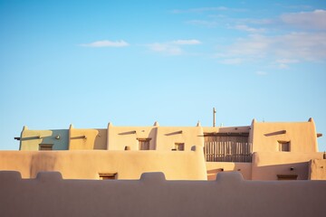 warmtoned pueblo walls during golden hour