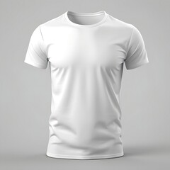 Blank White T-Shirts Mock-up hanging on white wall, front and rear side view. Ready to replace your design
 - obrazy, fototapety, plakaty