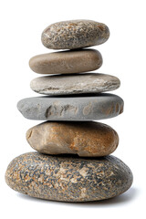 stack of rock on white background, AI generated