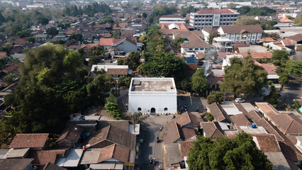 aerial view of Panggung krapayak (Panggung krapayak) a historic building in Yogyakarta which is...