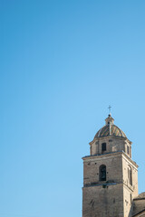 Fototapeta na wymiar View of bell tower of the church against sky