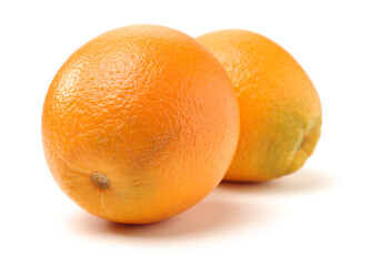 Orange fruit on the white background 