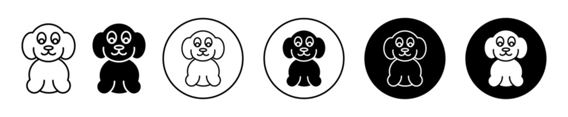 little puppy flat line icon set. little puppy Thin line illustration vector

