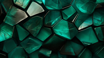 Close-up of green crystal background. 3d rendering, 3d illustration. - obrazy, fototapety, plakaty