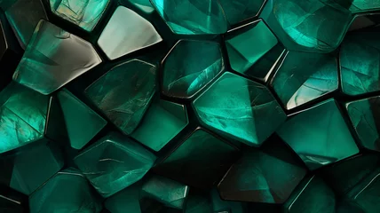 Poster Close-up of green crystal background. 3d rendering, 3d illustration. © Виктория Татаренко