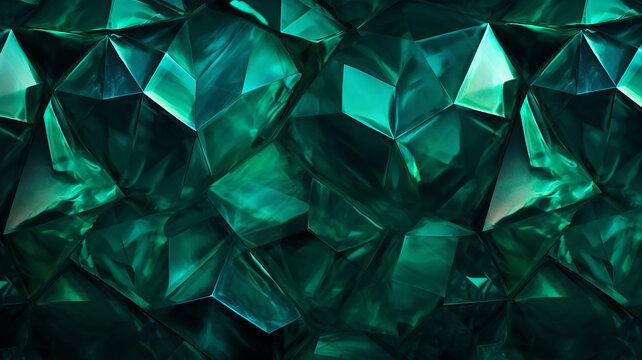Abstract background of green crystals. 3d rendering, 3d illustration.