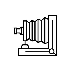 Antique camera outline icons, minimalist vector illustration ,simple transparent graphic element .Isolated on white background