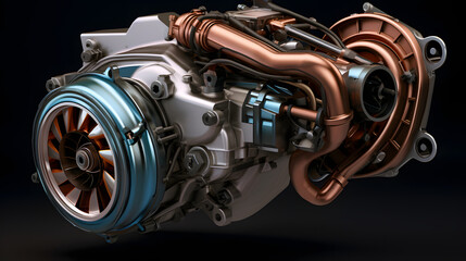 Car turbocharger. Auto parts