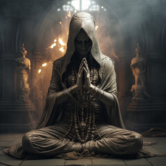 Fototapeta na wymiar statue of a meditator