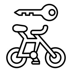   Bicycle Rental line icon