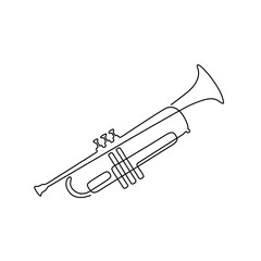 line art trumpets - obrazy, fototapety, plakaty