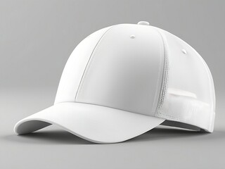 White cap Mockup, realistic style. Hat blank template, baseball caps, vector illustration set. Collection of modern realistic fashion accessories,headgear,headwear, headdress
