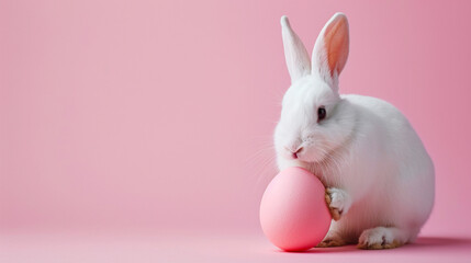 Cute Easter bunny with Easter eggs. 