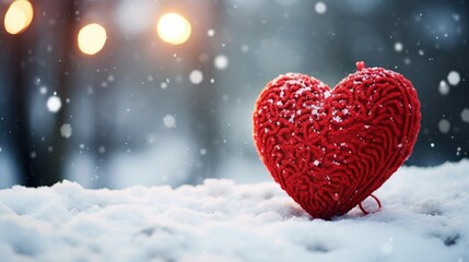 Heart-shaped decoration for the new year, the concept of winter holiday