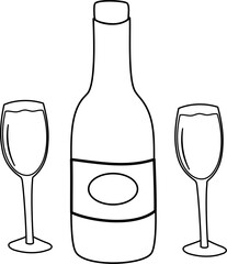 new year drinks element doodle