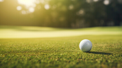 Blurred Fairway Beauty: Golf Ball in the Scene, Generative AI