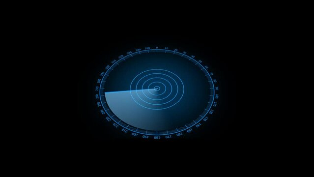 Rader searching animation. Rader Hud technology signal waves animated.  Location detection Military surveillance technology.