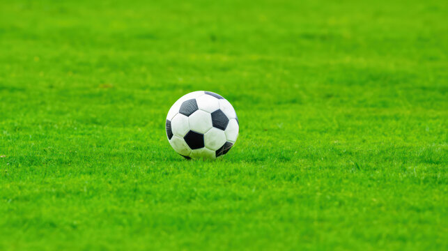 soccer ball on grass, football on green grass