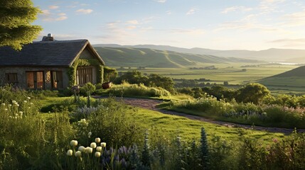 Enchanting, garden sanctuary, blooming flowers, assortment, colorful, floral sanctuary, charming, blossoming. Generated by AI.