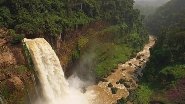 Ekom Nkam falls, Melong, Cameroon, West Africa