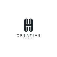 Fototapeta premium Alphabet H letter modern style line logo element vector.