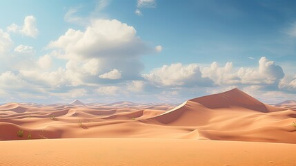 Immense, desert landscape, towering sand dunes, majestic allure, untouched, nature's beauty, wilderness. Generated by AI.