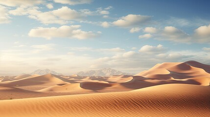 Awe-inspiring, desert panorama, towering sand dunes, silent beauty, timeless, nature's wonder. Generated by AI.