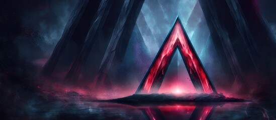 Dynamic futuristic abstract background with mesmerizing triangles and vibrant lighting effects