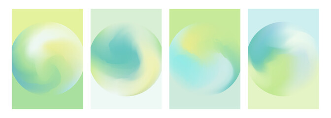 Planet Earth. Defocused spheres. Color gradients. Set of blurred color round shapes for creative graphic design. Vector illustration.	