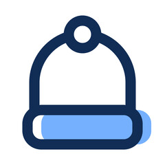 winter hat filled line icon