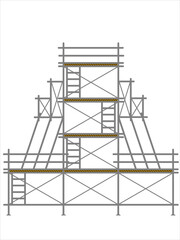 scaffold, isolated, background, construction, white