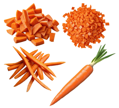 カットされた人参のセット.generative AI