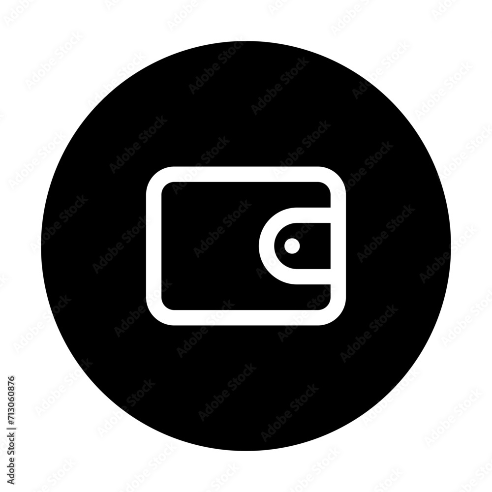 Sticker wallet line circular icon