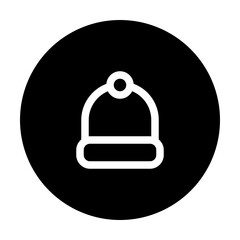 winter hat line circular icon