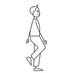 man walking simple figures, on a white background 