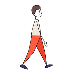 man walking simple figures, on a white background vector