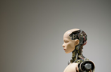 Minimalistic Humanoid Robot Profile - Exploring the Essence of Artificial Intelligence in Modern Design