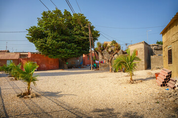 Typical street scene in Joal Fadiouth, a picturesque Senegalese village on a unique shell island...