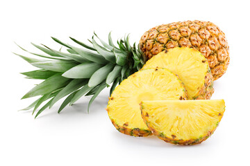 Pineapple with half and slices