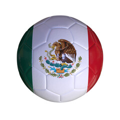 Flag Of Mexico On Soccer Ball And Transparent Background