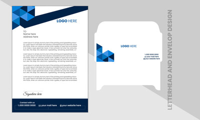 Unique letterhead and envelop design template