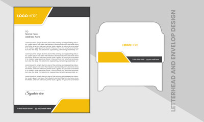 Modern letterhead and envelop design template