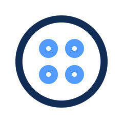 clothes button outline color icon
