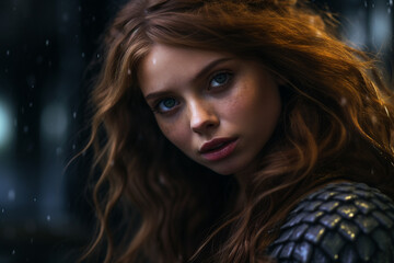 AI generated image of mysterious female character woman amphibia