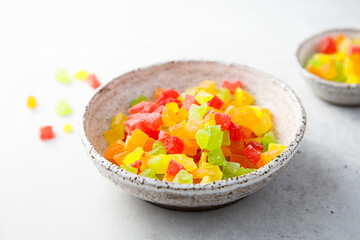 Multicolored dried fruits