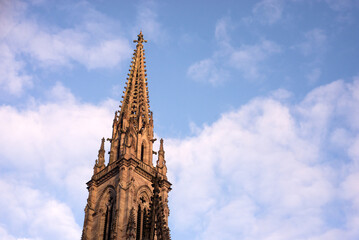 View of st Etienne temple by sunset in Mulhouse - France 