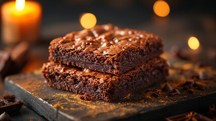 Close-Up Brownie Bliss: Tempting Chocolate Treat in Delectable Photography